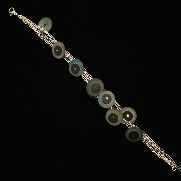 Vinyl heishi disks / beads green black silver - Picture 7 of 7
